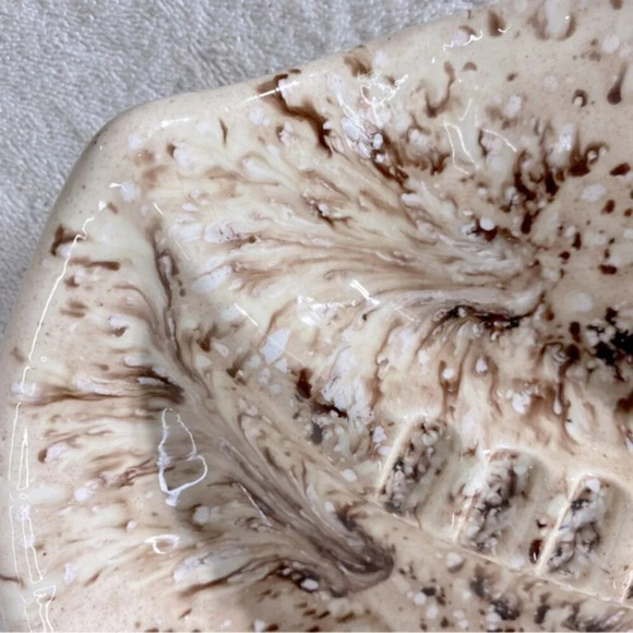 Vintage Arnels Ceramic Pottery Art Brown  Spotted Ashtray Trinket Dish - Picture 9 of 10